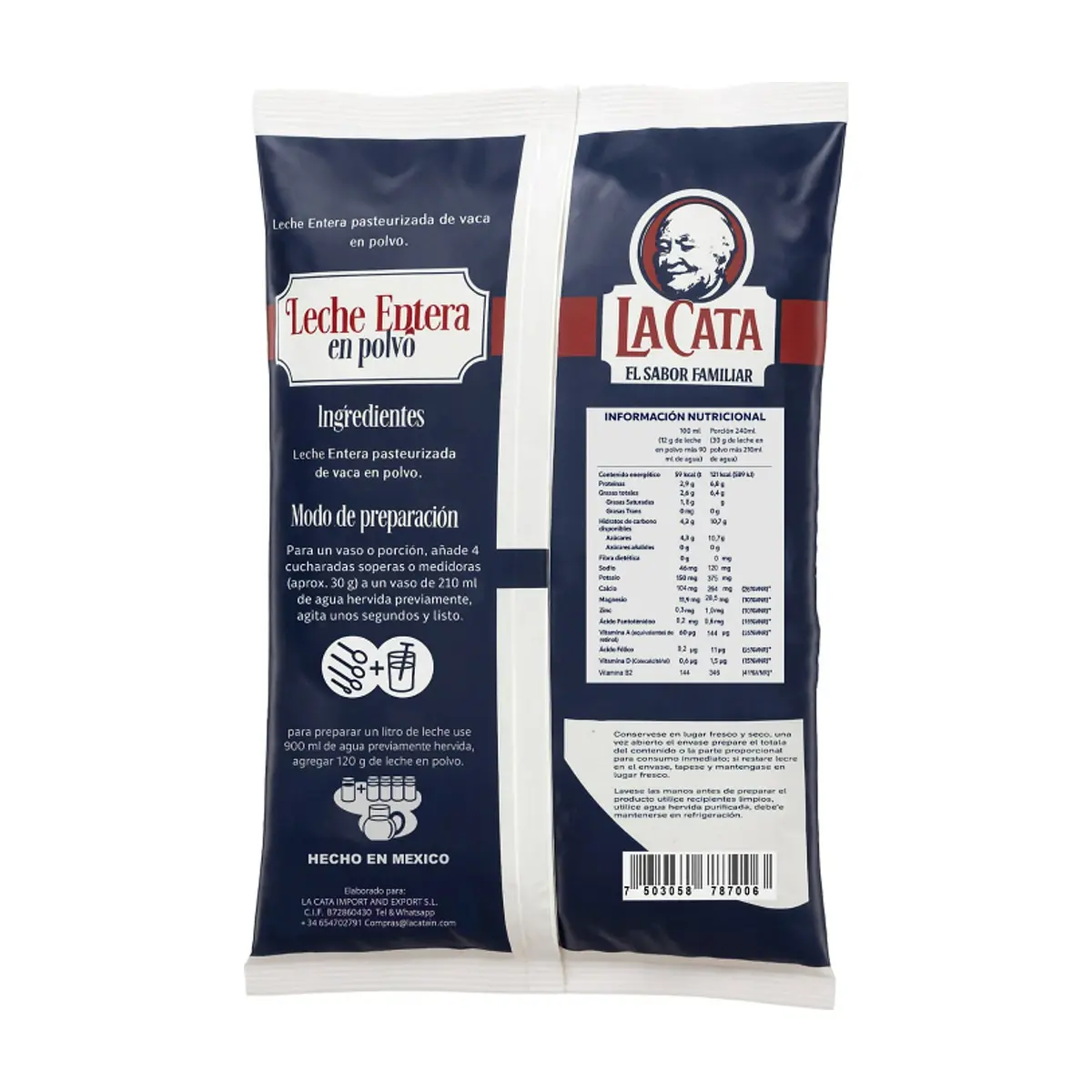 Leche en polvo entera La Cata (1 kg / 2.20 lb) - Thumbnail 2