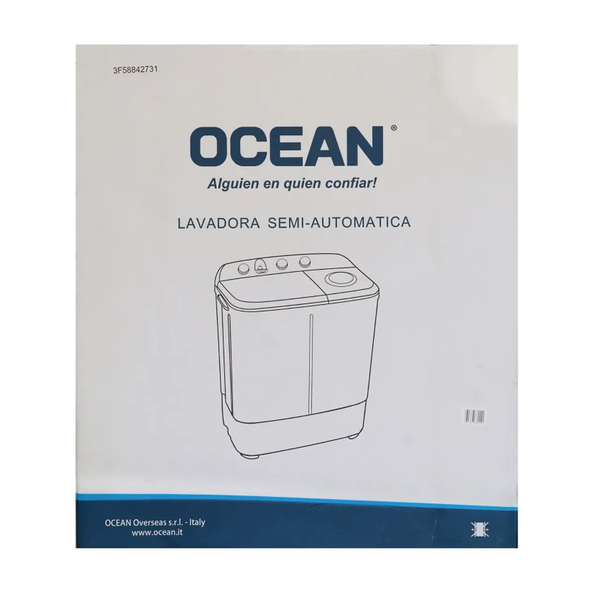 Lavadora semiautomática de doble tina 6 kg color blanco Ocean TTC-2062 - Thumbnail 5