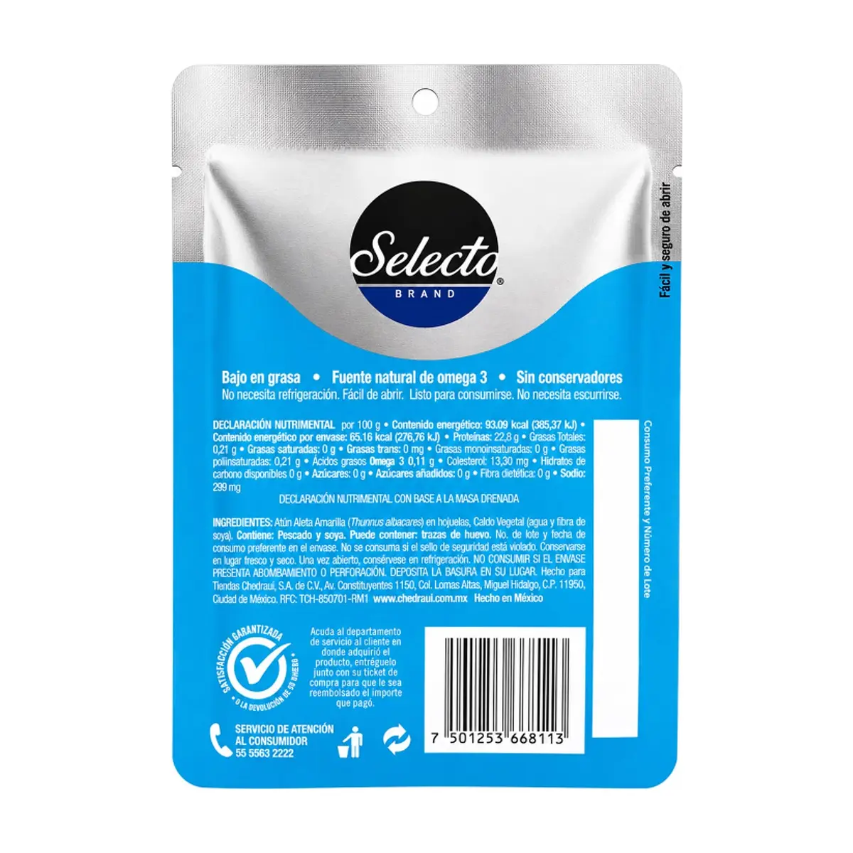 Atún aleta amarilla en hojuelas en agua Selecto Brand (74 g / 2.61 oz) - Thumbnail 2