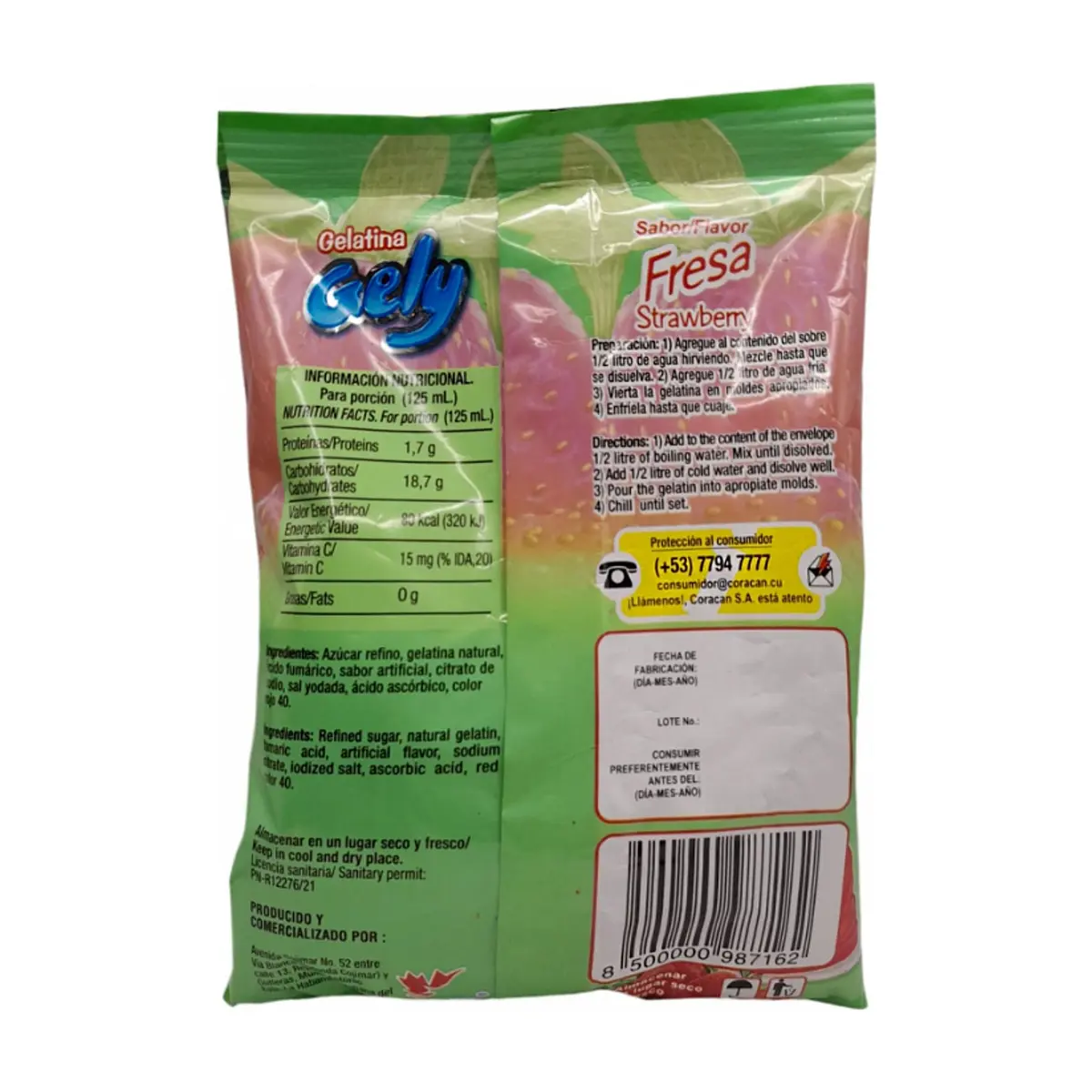 Gelatina sabor fresa Gely (3 x 170 g / 6 oz) - Miniatura 2