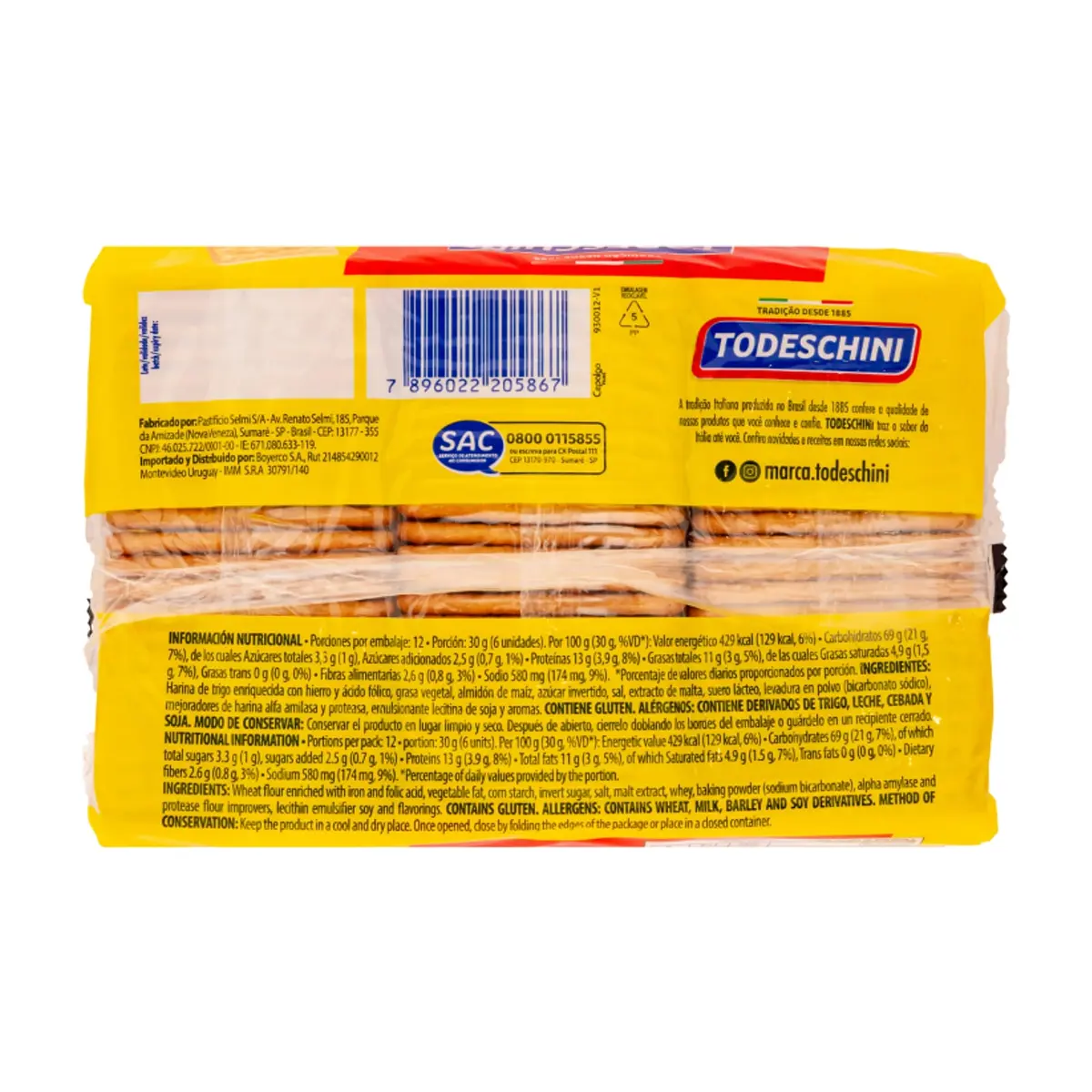 Todeschini Butter Flavored Cream Cracker Cookies (360 g / 12 oz) - Thumbnail 2