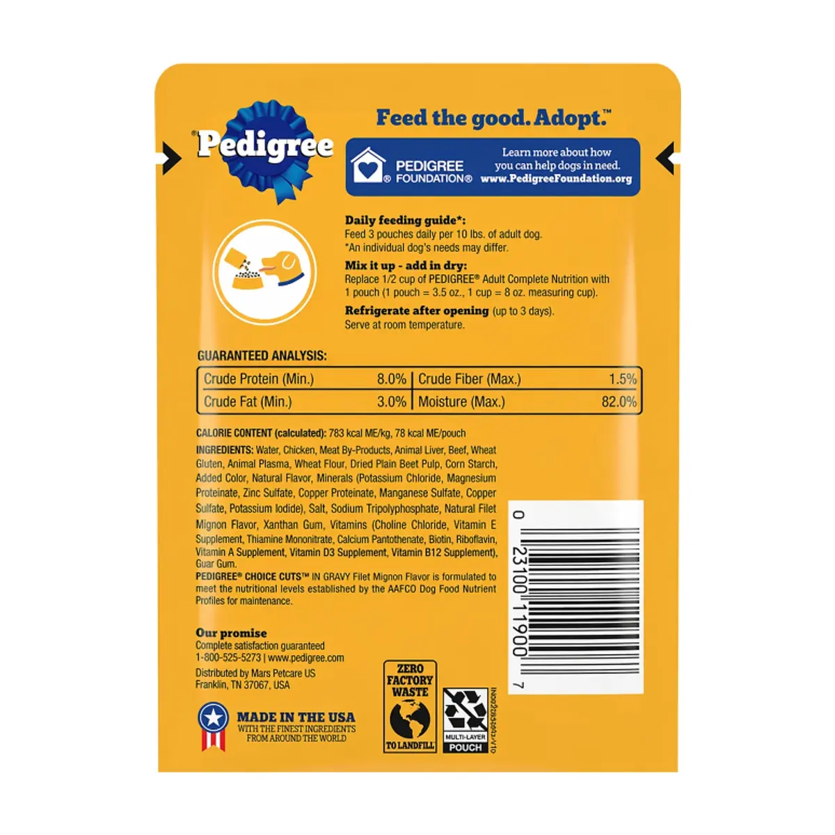 Alimento para perros cortes selectos en salsa sabor filet mignon Pedigree (100 g / 3.5 oz) - Thumbnail 2