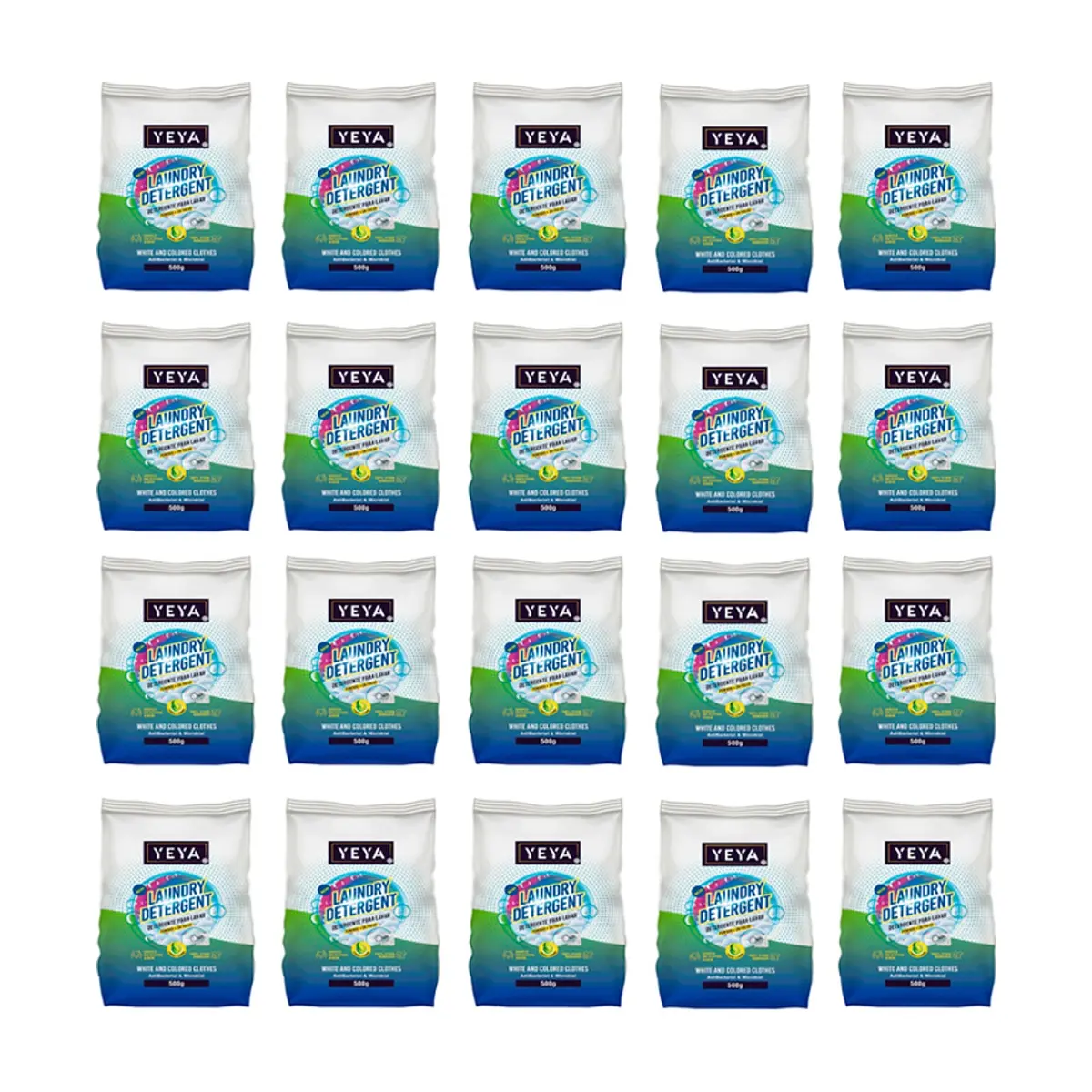 Detergente en polvo con aroma a limón YEYA (20 x 500 g / 1.1 lb)