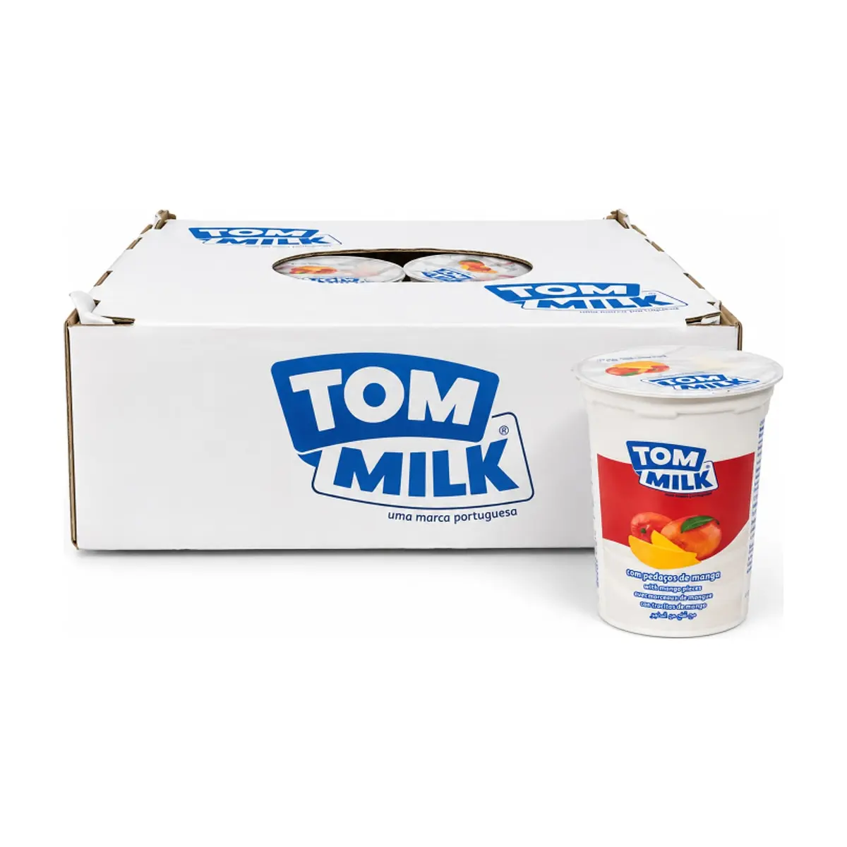 Yogurt pasteurizado sabor mango con trocitos de frutas Tom Milk (12 x 500 g / 1.10 lb)