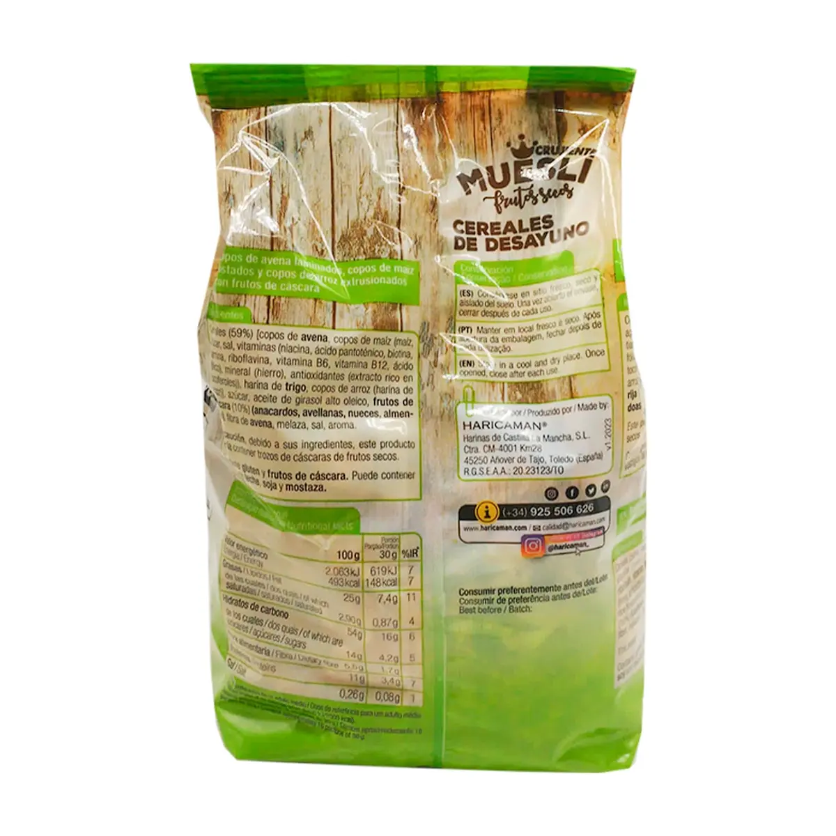 Cereal Muesli crujiente de frutos secos Ceridés (500 g / 1.1 lb) - Miniatura 2