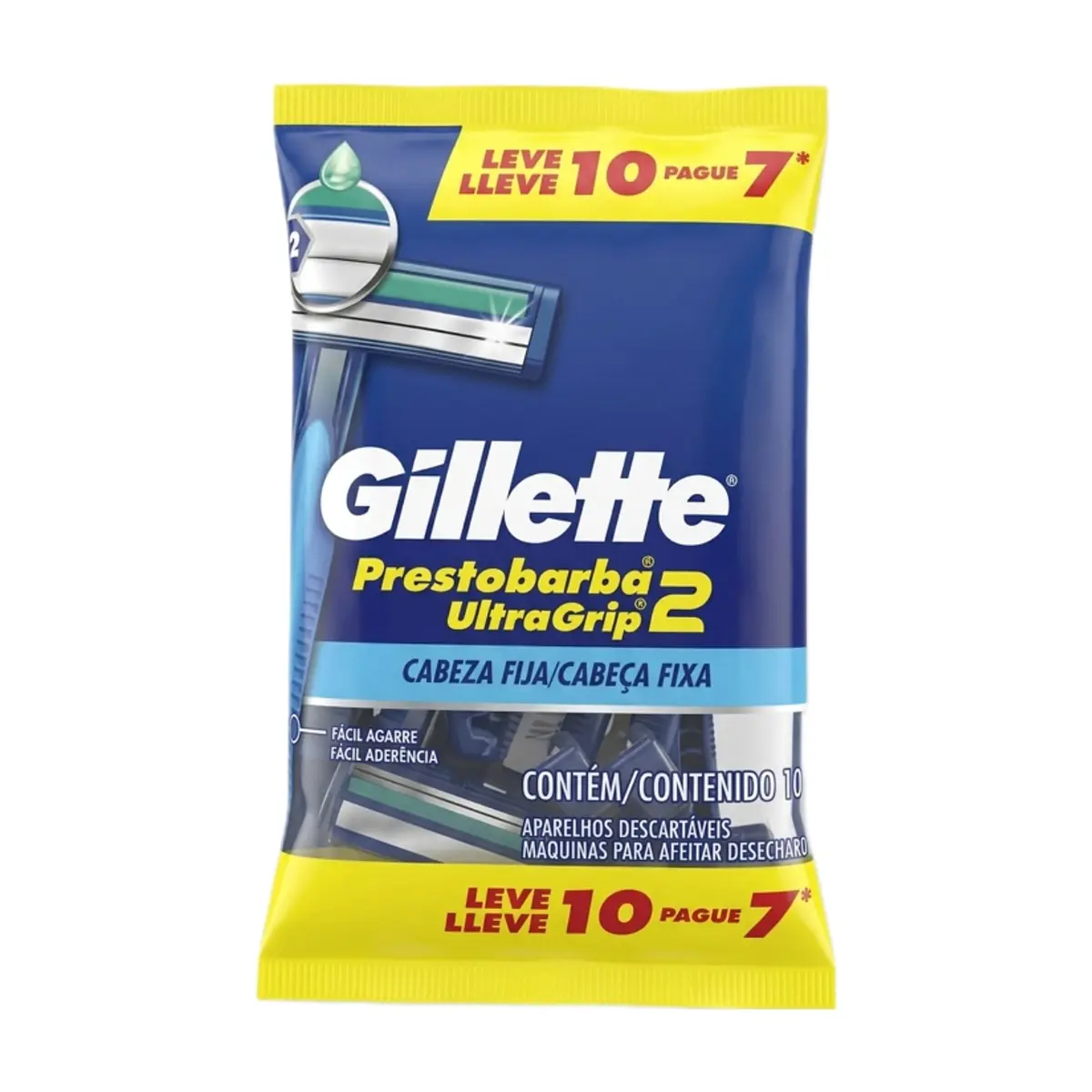 Máquina de afeitar desechable Gillette Prestobarba 2 UltraGrip (10 U) - Miniatura 1