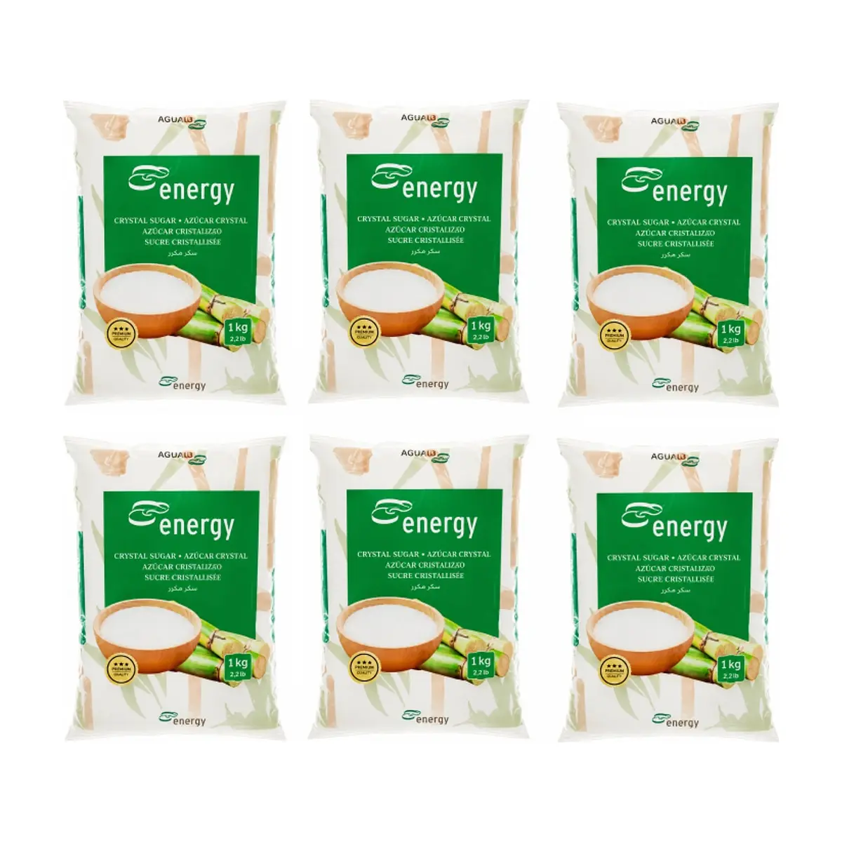 Azúcar blanca cristalina Energy (6 x 1 kg / 2.2 lb) - Miniatura 1