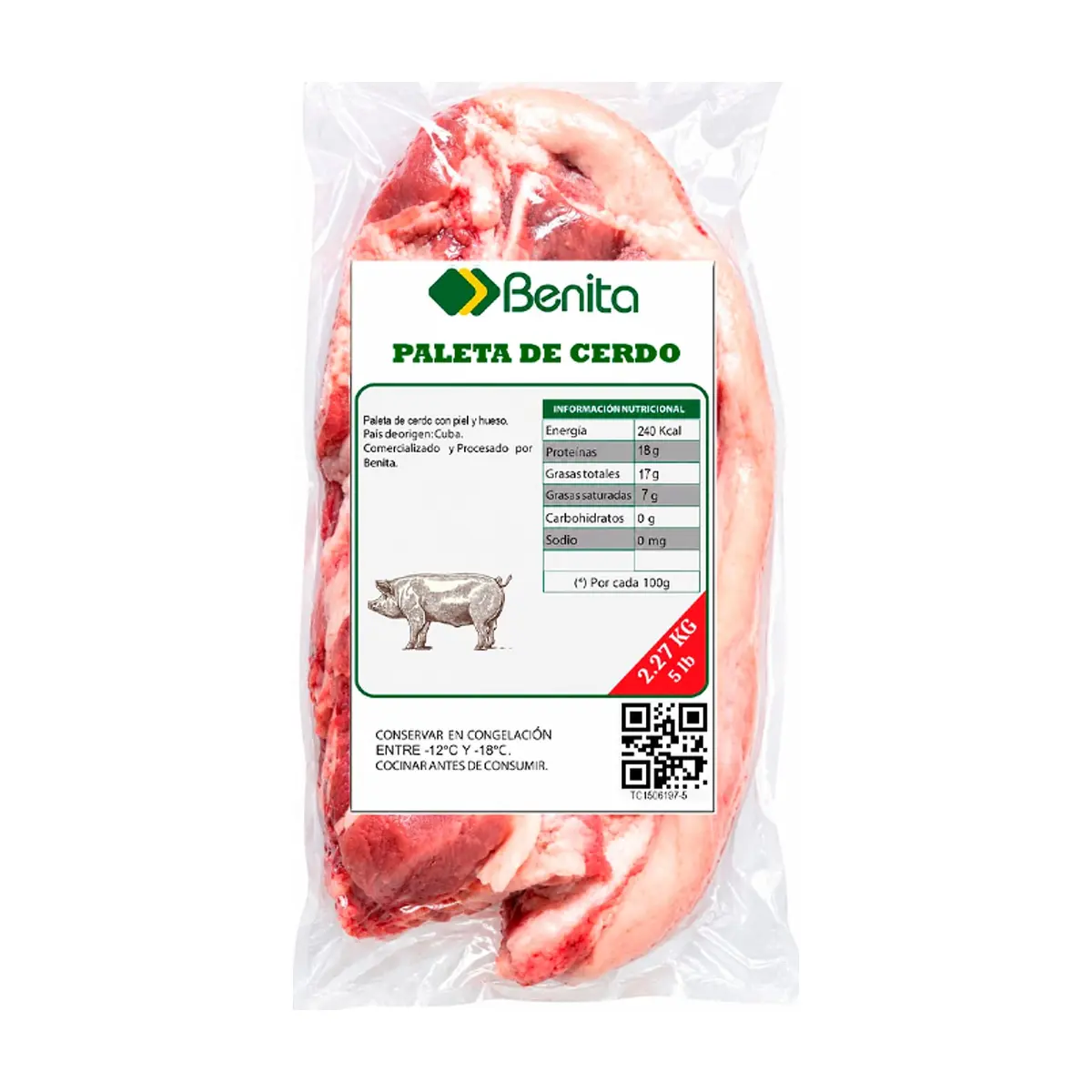 Paleta de cerdo con piel y hueso Benita (2.27 kg / 5 lb) - Miniatura 3