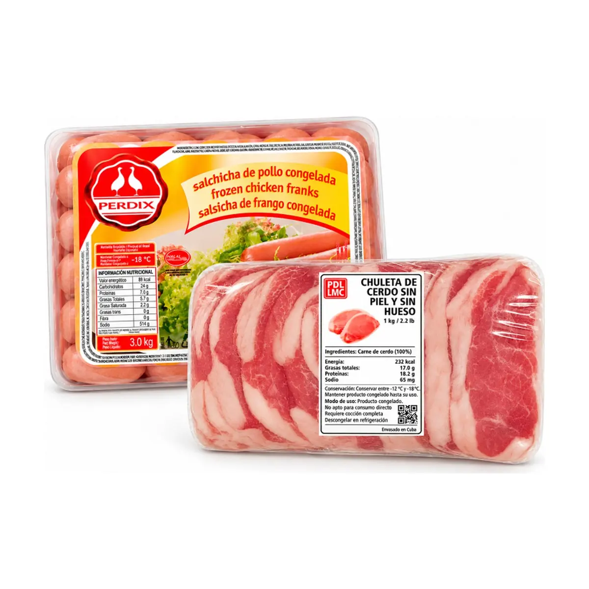 Salchicha Perdix + Chuletas de cerdo sin piel y sin hueso PDL LMC - Imagen 1