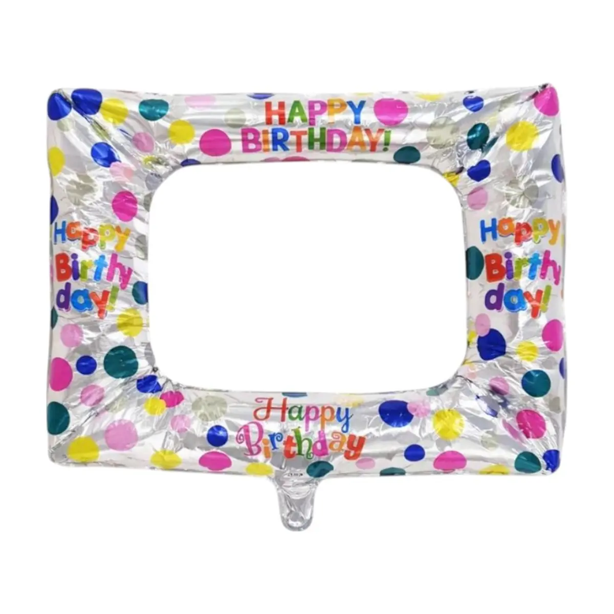 Globo con diseño de marco de fotografía con cartel de Happy Birthday Ballon - Thumbnail 3