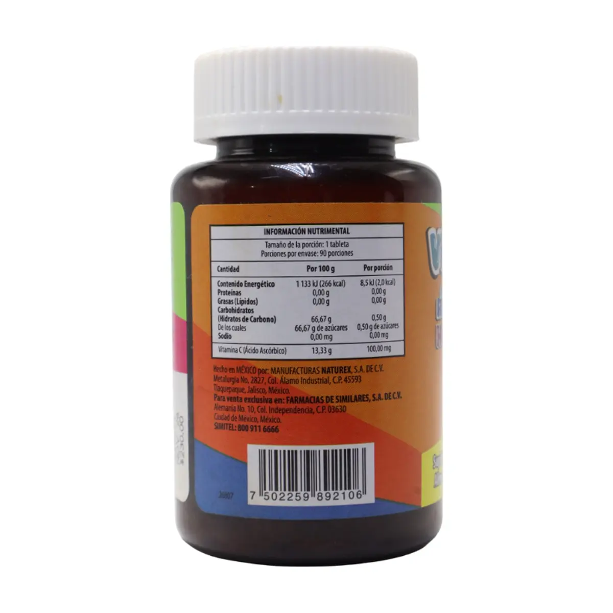 Vitamina C para niños 750 mg Dr. Simi (90 tabletas) - Thumbnail 3