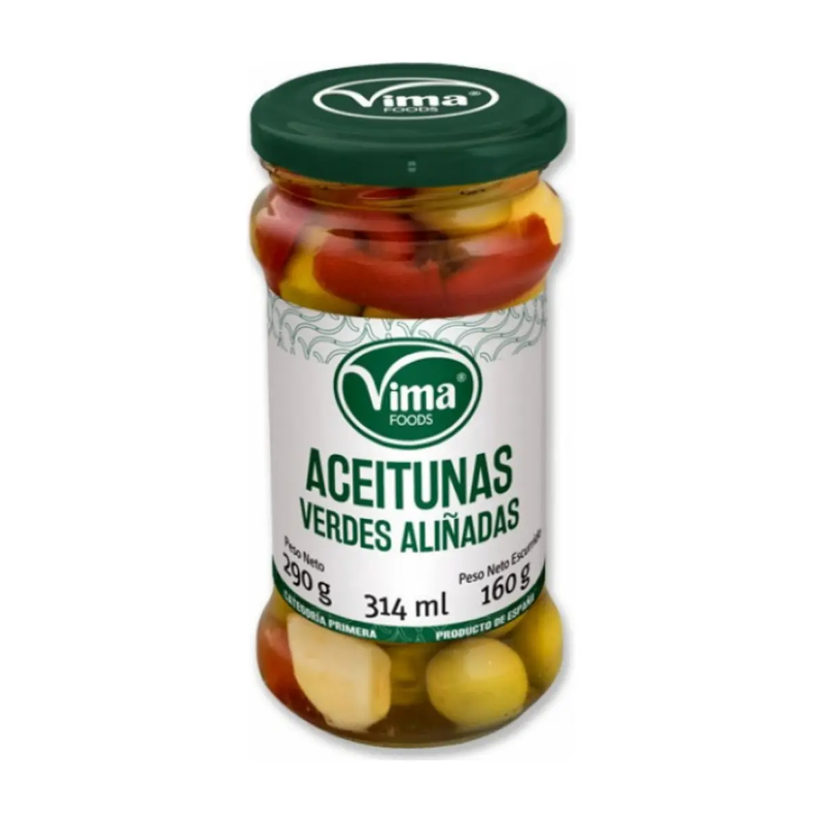 Aceitunas verdes aliñadas Vima Foods (290 g / 10.23 oz)