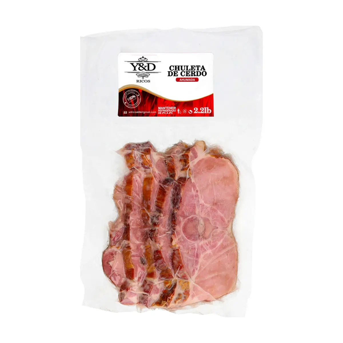 Chuleta de cerdo ahumada Y&D Ricos (1 kg / 2.2 lb)