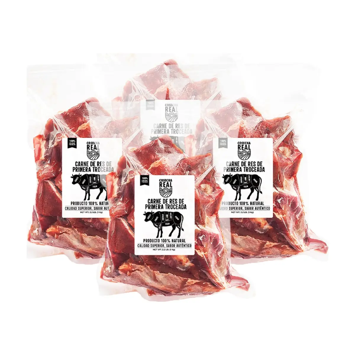 Carne de res de primera troceada Cosecha Real (4 x 1 kg / 2.2 lb) - Miniatura 1