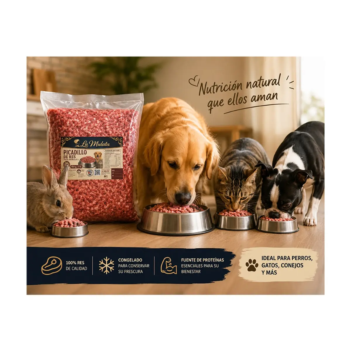 Picadillo de res para animales La Mulata (454 g / 1 lb) - Thumbnail 3
