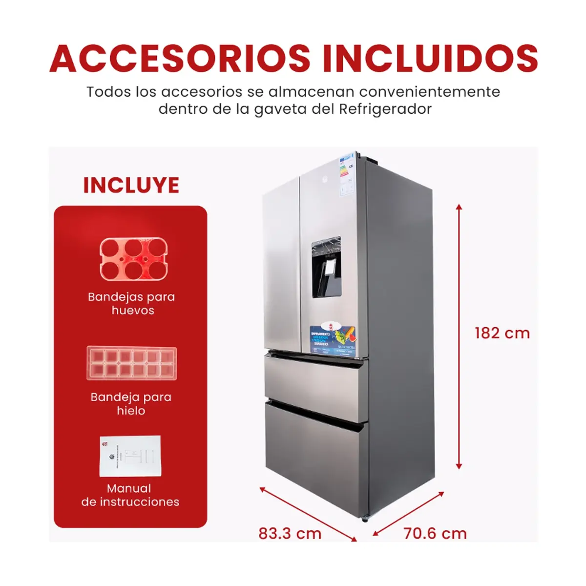 Refrigerador de 18.75 pies cúbicos Eone LK-D558WY - Thumbnail 3