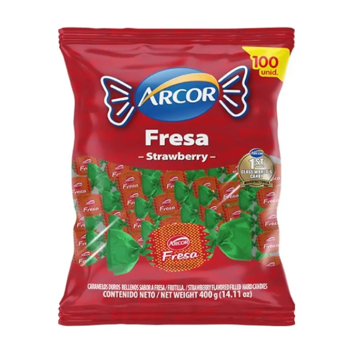 Caramelo Fresa Bolsa 400G Arcor