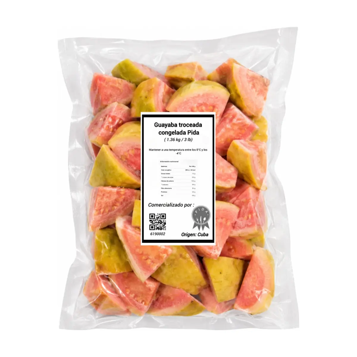 Guayaba troceada congelada PIDA (1.36 kg / 3 lb)