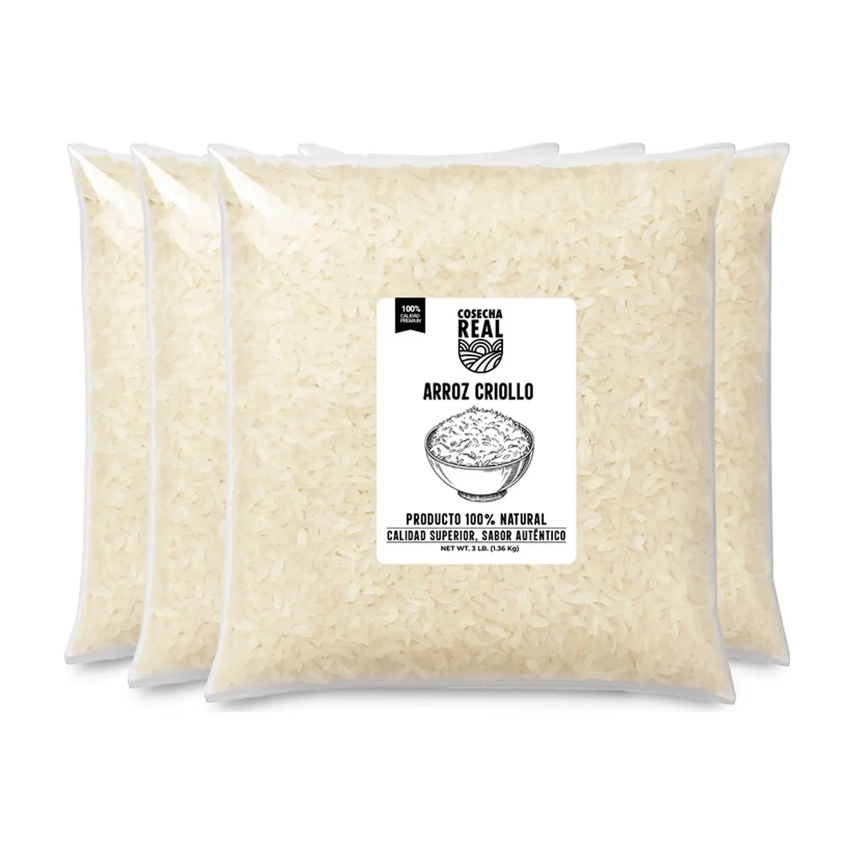 Arroz criollo Cosecha Real (4 x 1.36 kg / 3 lb)