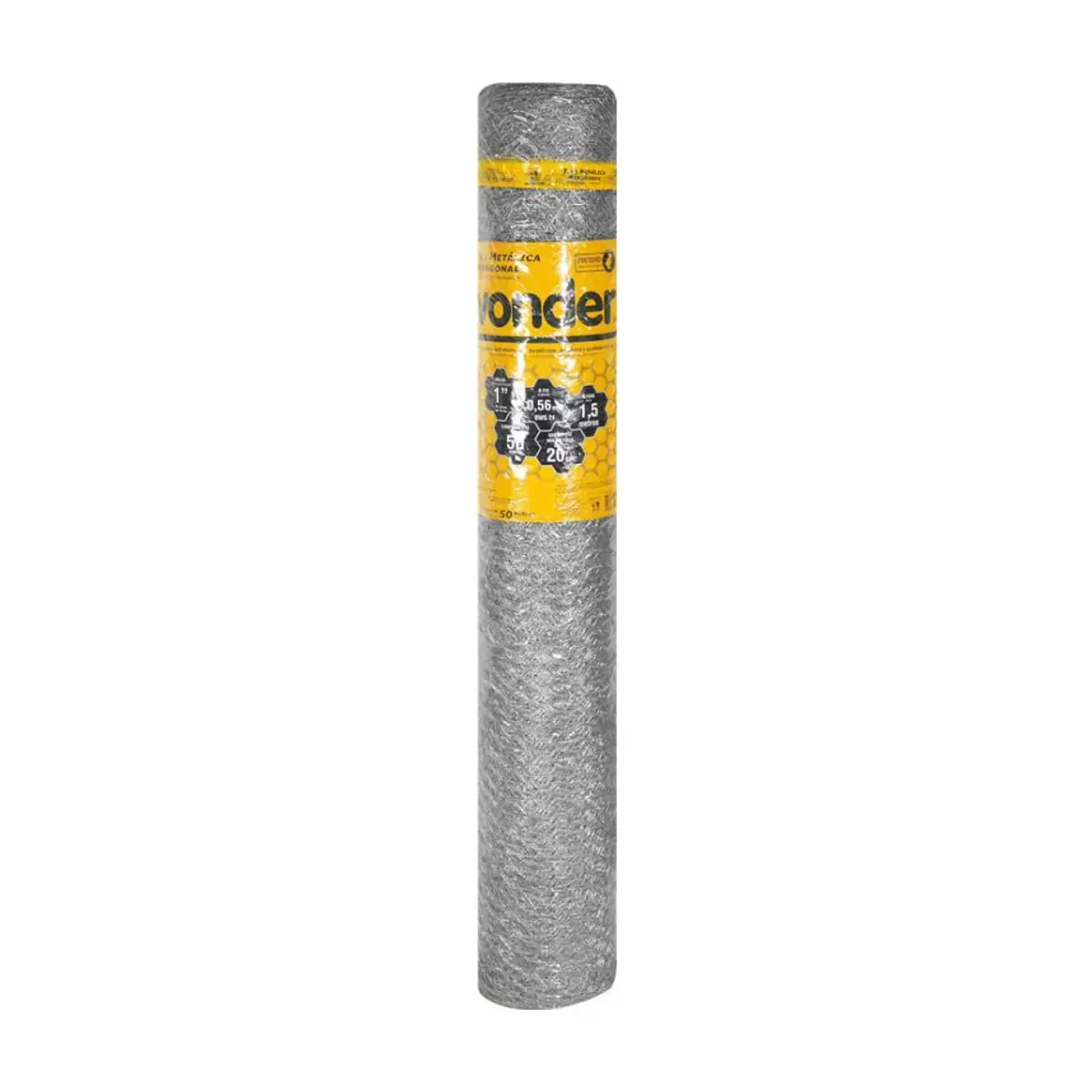 Malla hexagonal galvanizada 1" de apertura 1.5 m x 50 m Vonder