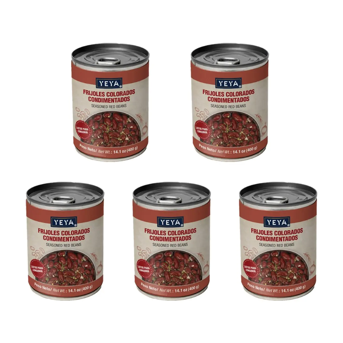 Frijoles colorados condimentados YEYA (5 x 400 g / 14.1 oz)