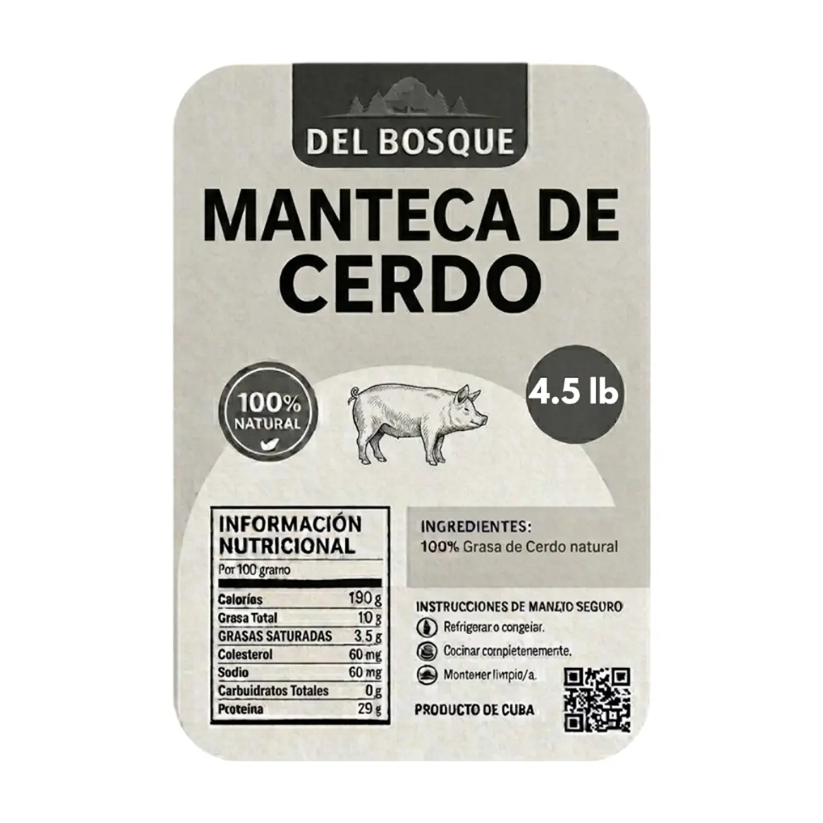 Manteca de cerdo Del Bosque (2.04 kg / 4.5 lb) - Miniatura 3