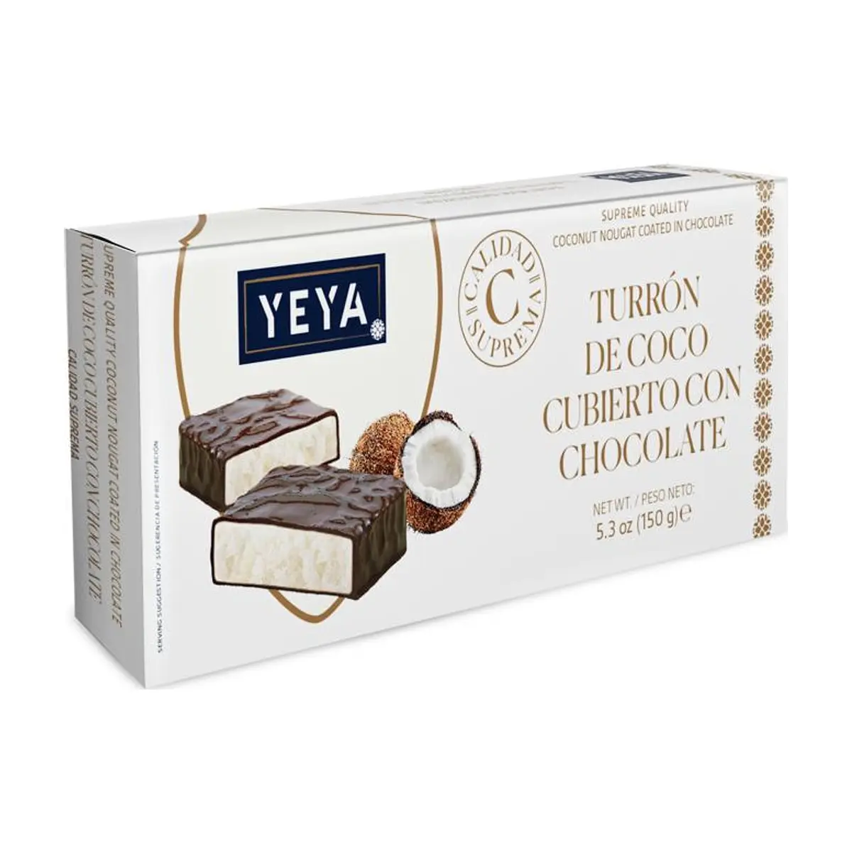 Turrón de chocolate con coco Calidad suprema YEYA (150 g / 5.3 oz)