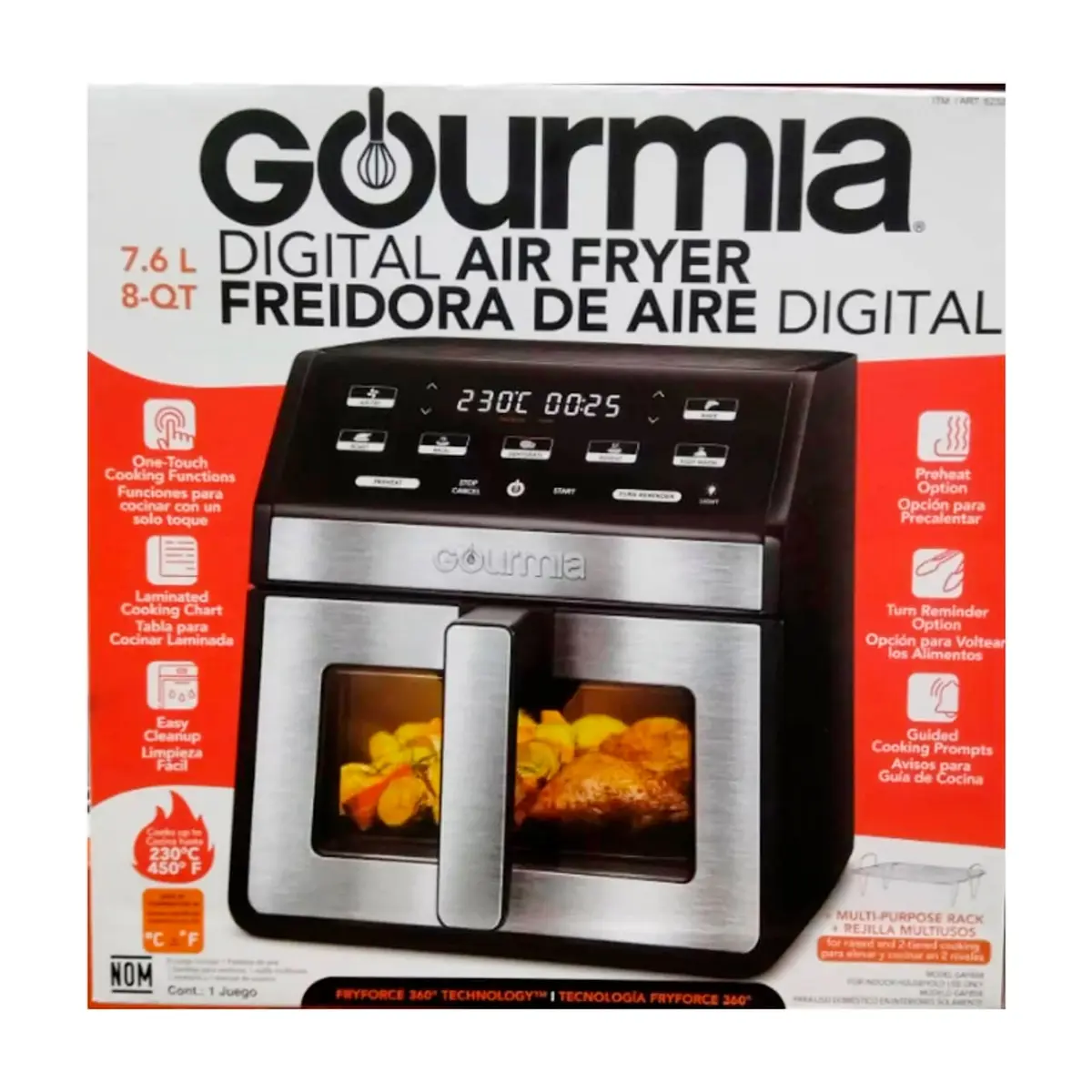 Freidora de aire digital 7.6 L Gourmia GAF858 - Thumbnail 6