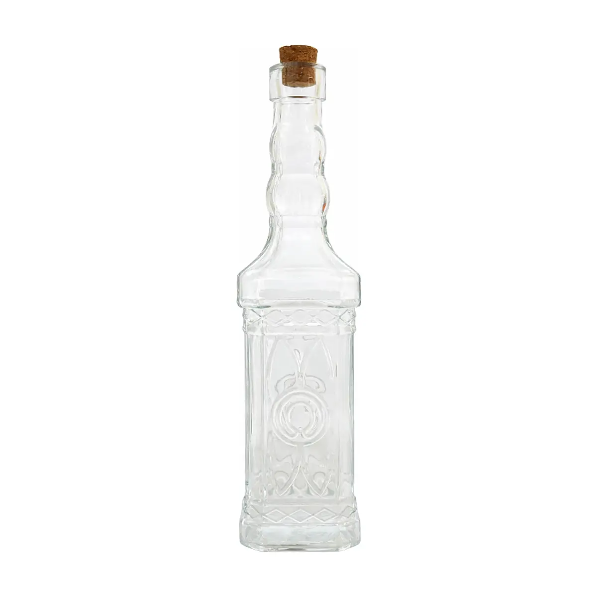 Botella cristal cuadrada natural tapón corcho 500 ml Casa y Menaje