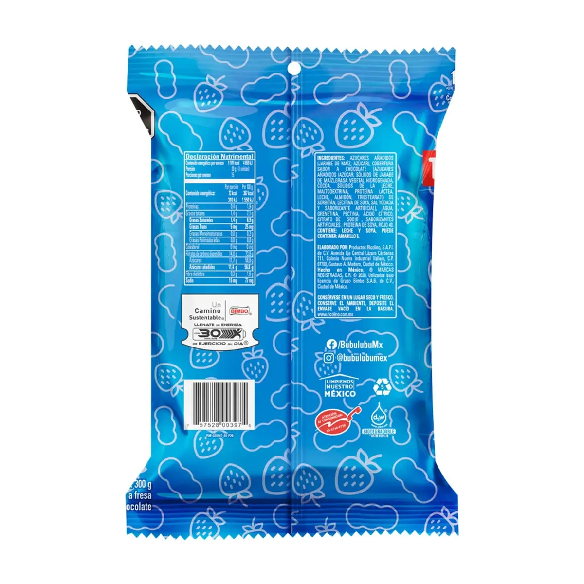 Mini-malvaviscos relleno con sabor a fresa y chocolate Ricolo (300 g / 10.5 oz) - Thumbnail 2
