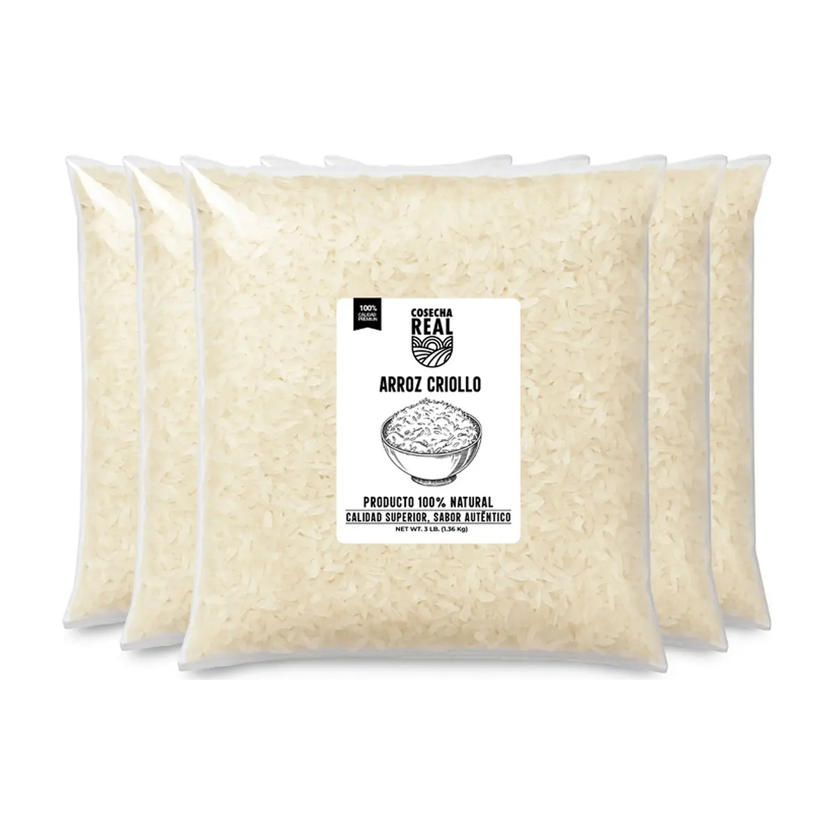 Arroz criollo Cosecha Real (5 x 1.36 kg / 3 lb)