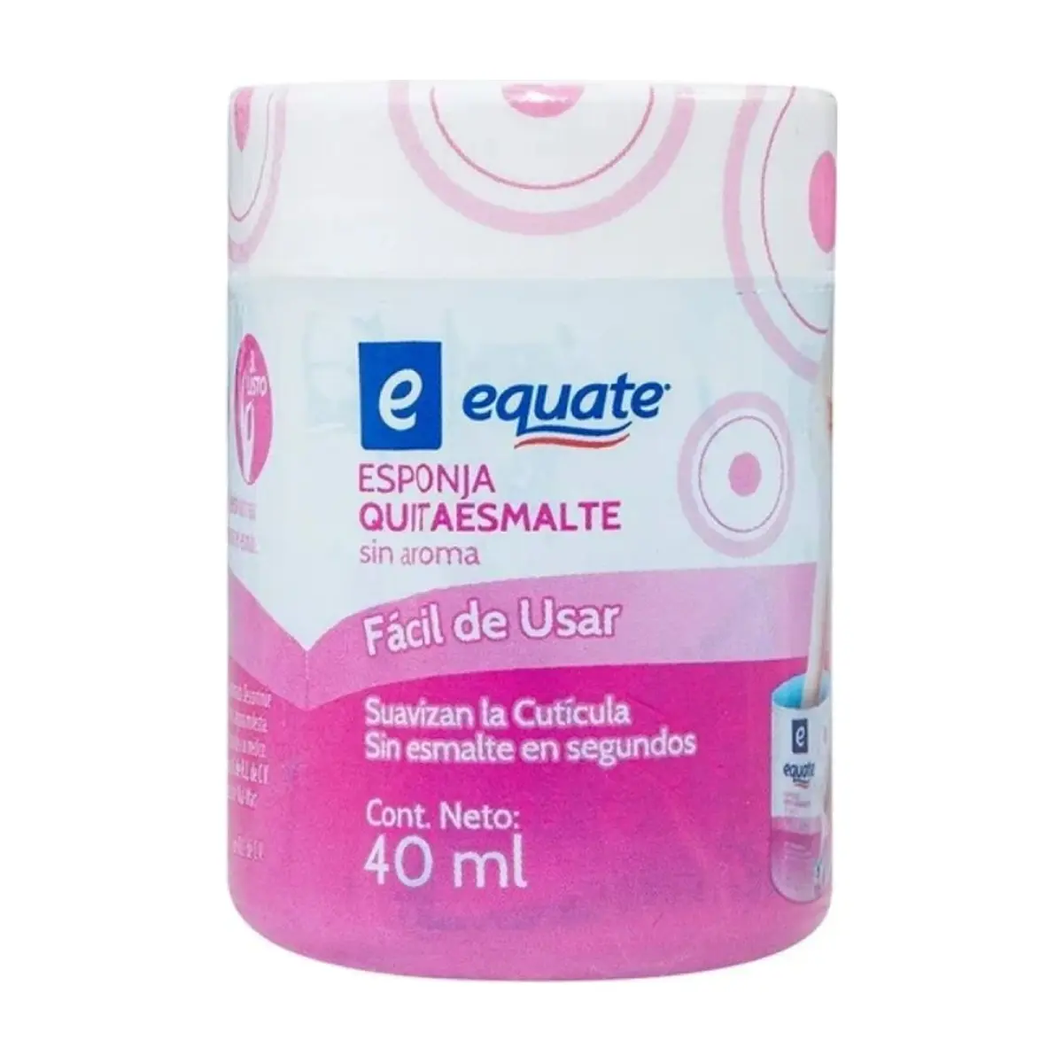 Esponja quitaesmalte sin aroma Equate (40 ml)