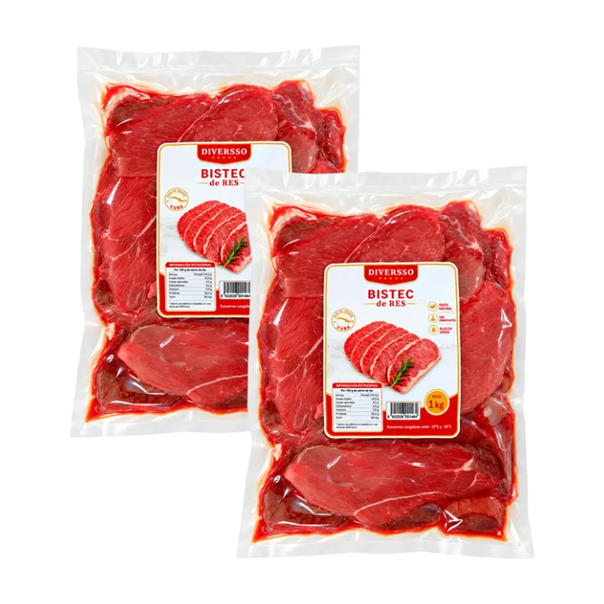 Bistec de res Diversso (2 x 1 kg / 2.2 lb) - Imagen 1