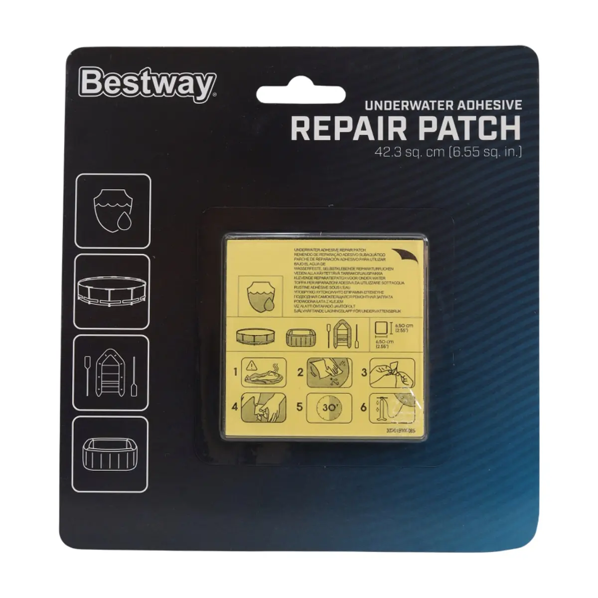 Parches de reparación adhesivos para utilizar bajo el agua en artículos inflables Bestway (10 U)