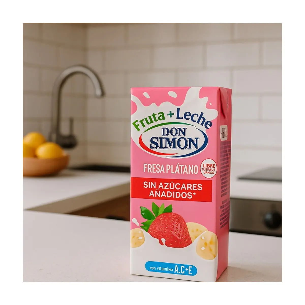 Bebida refrescante mixta de zumo de fruta + leche de sabor fresa plátano Don Simon (6 x 200 ml) - Thumbnail 5