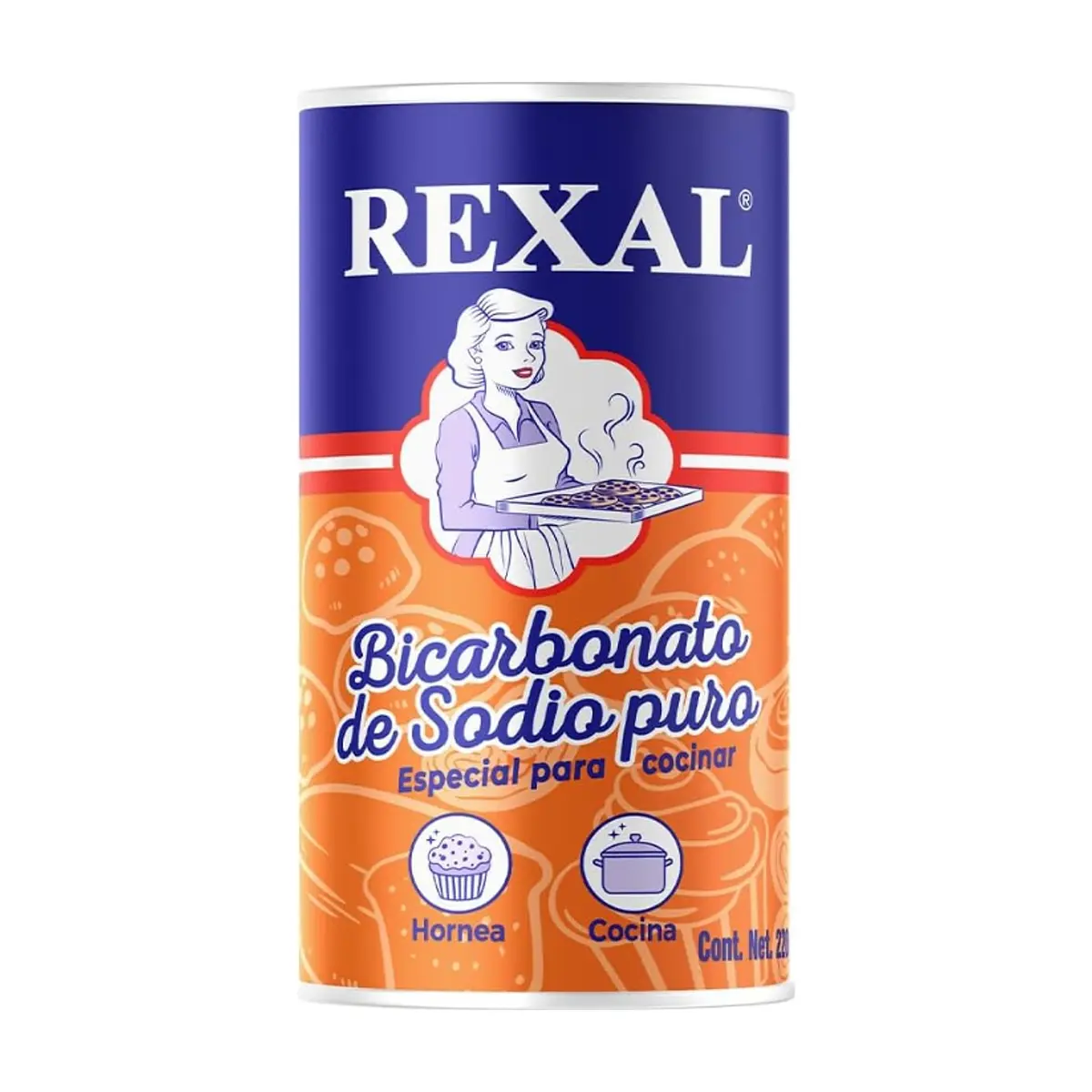Bicarbonato de sodio puro Rexal (220 g / 7.76 oz)