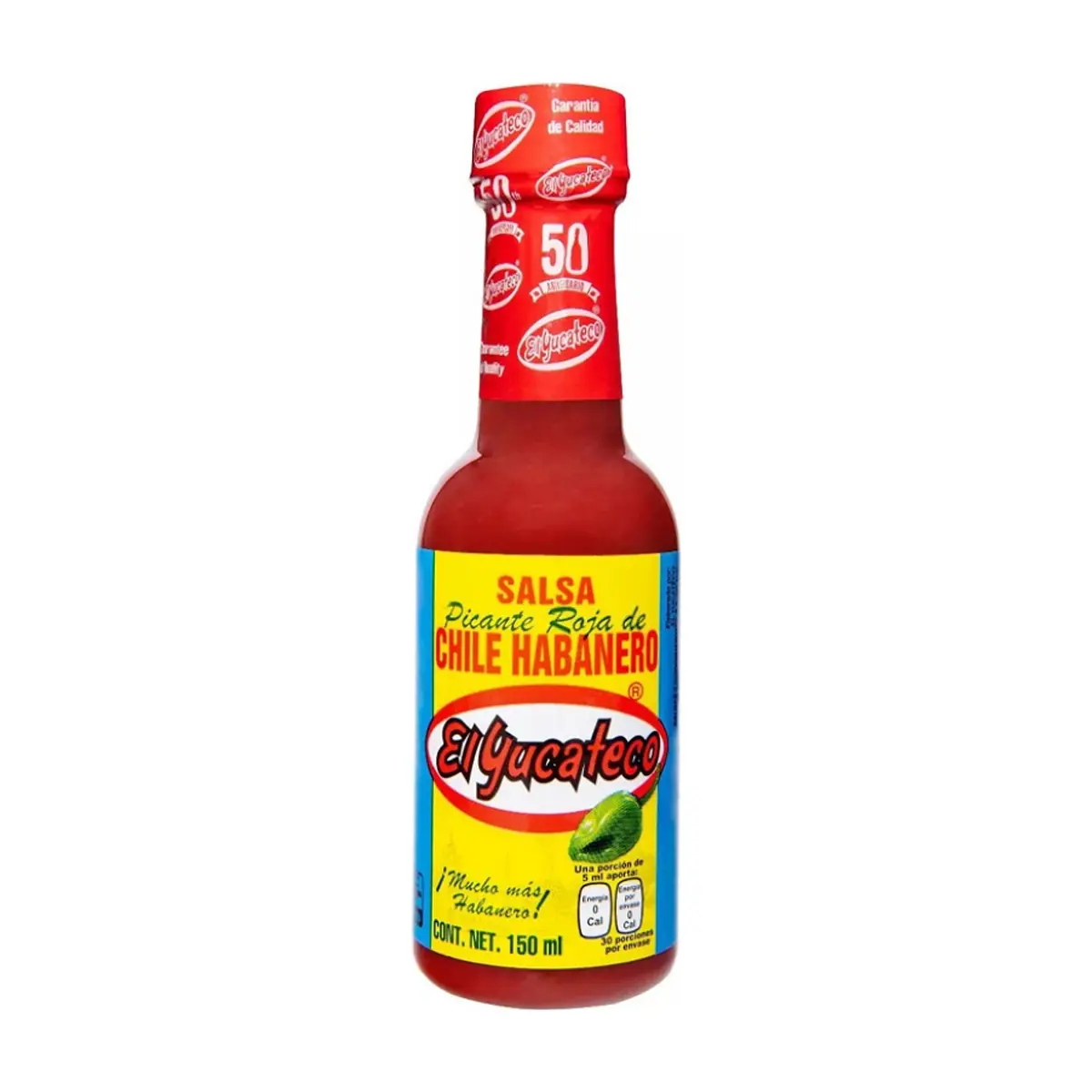 Salsa picante roja de chile habanero El Yucateco (150 ml) - Miniatura 1