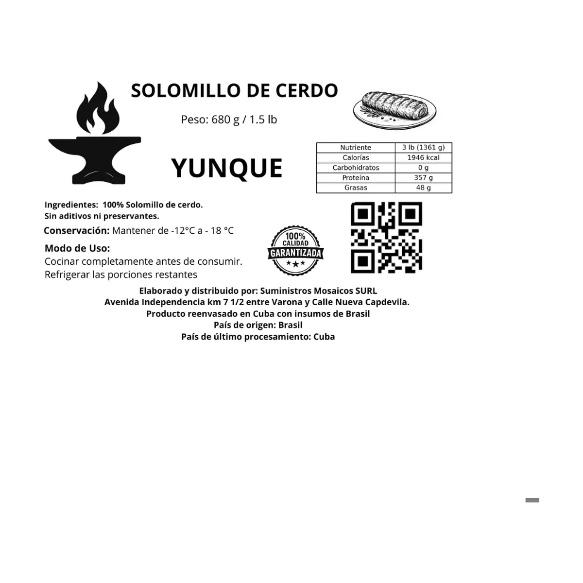 Solomillo de cerdo Yunque (680 g / 1.5 lb) - Thumbnail 6