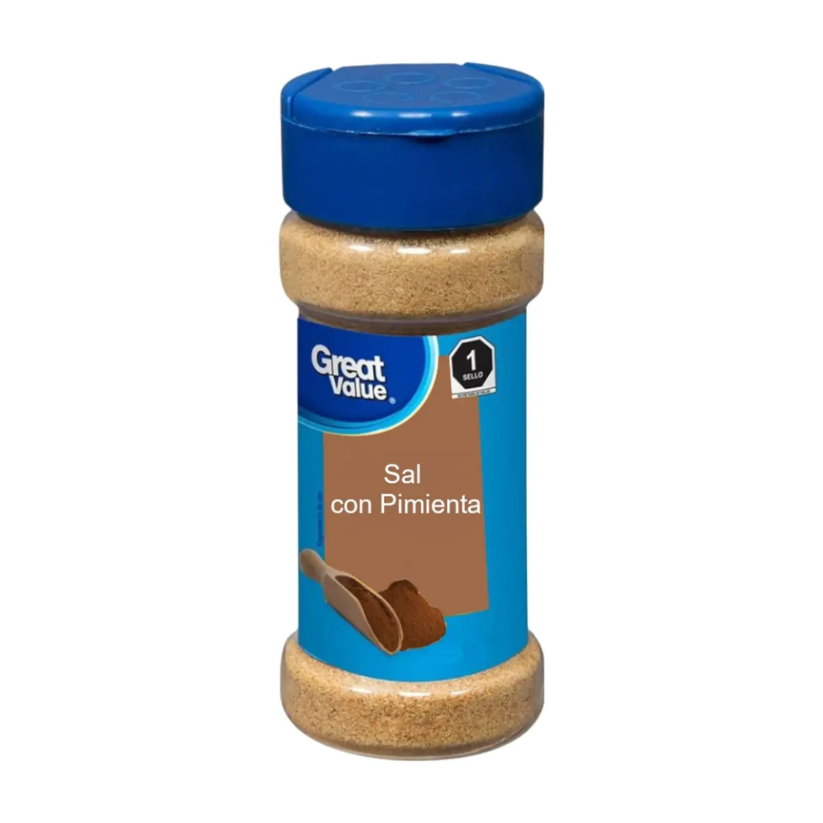 Sal con pimienta Great Value (130 g / 4.58 oz)