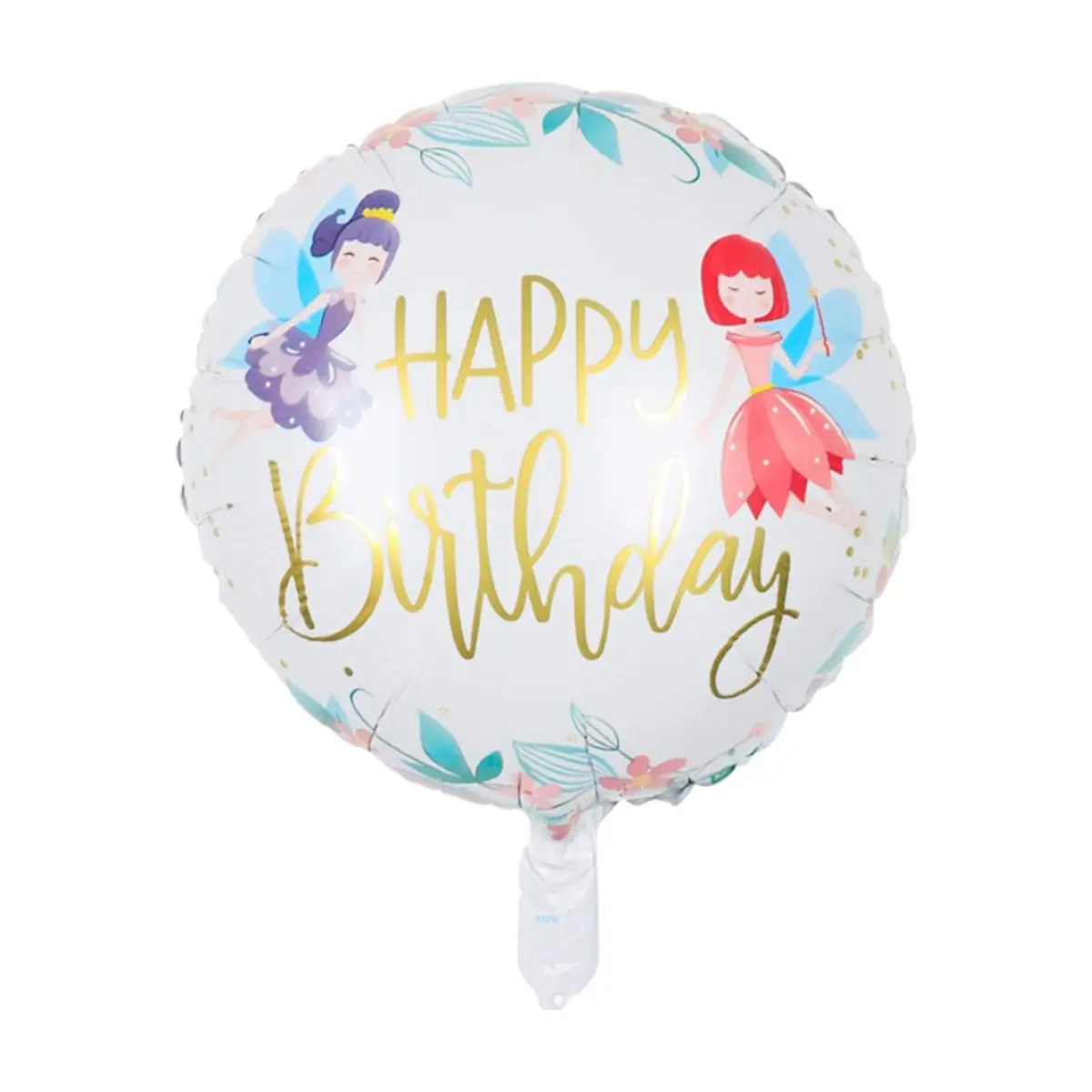 Globo con cartel de Happy birthday y diseño con hadas Ballon (18 pulgadas)