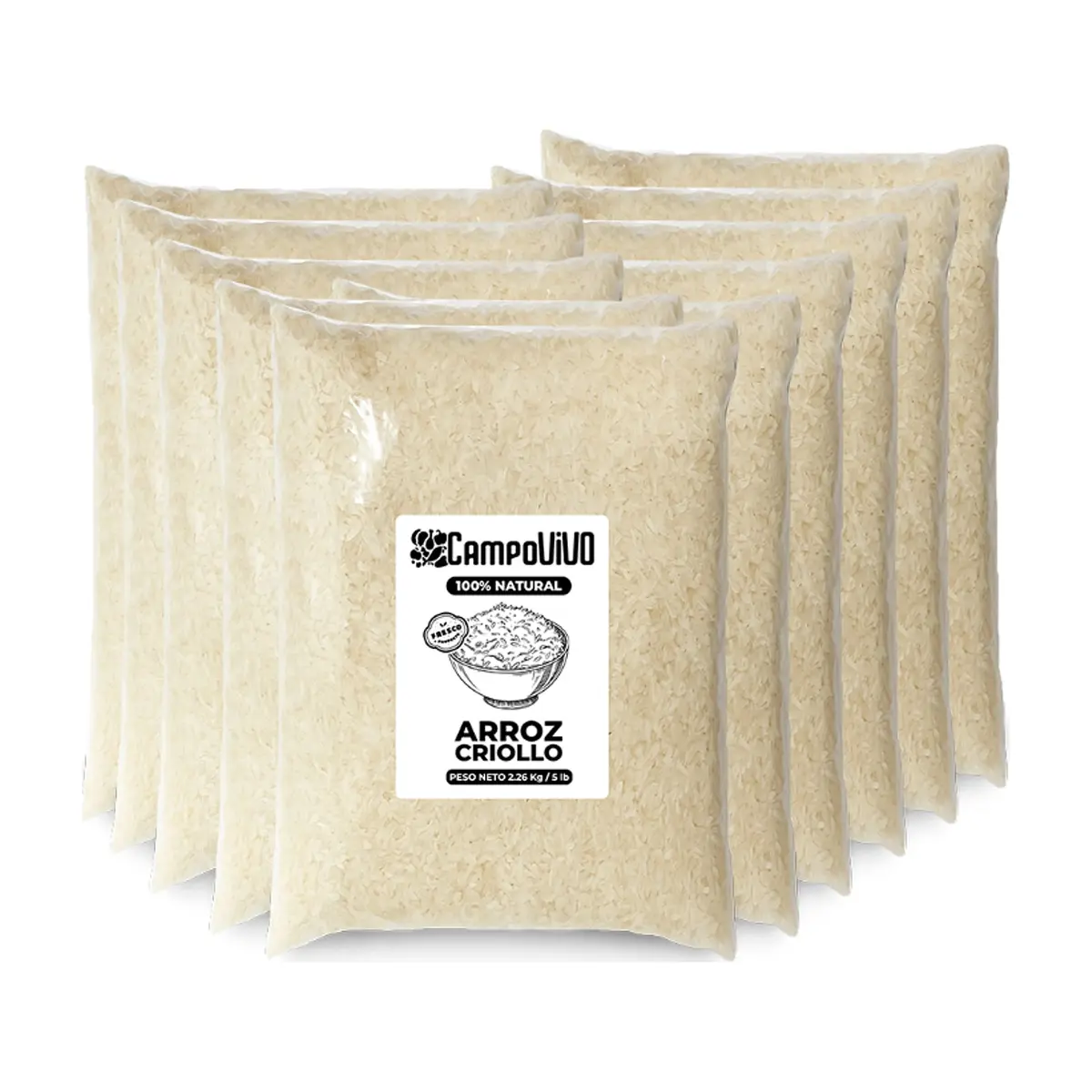 Arroz criollo Campo Vivo (10 x 2.26 kg / 5 lb)