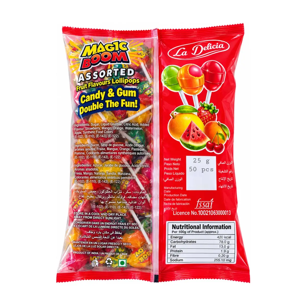 Chupa chupa de sabores frutales La Delicia (1.25 kg / 2.75 lb) - Thumbnail 2