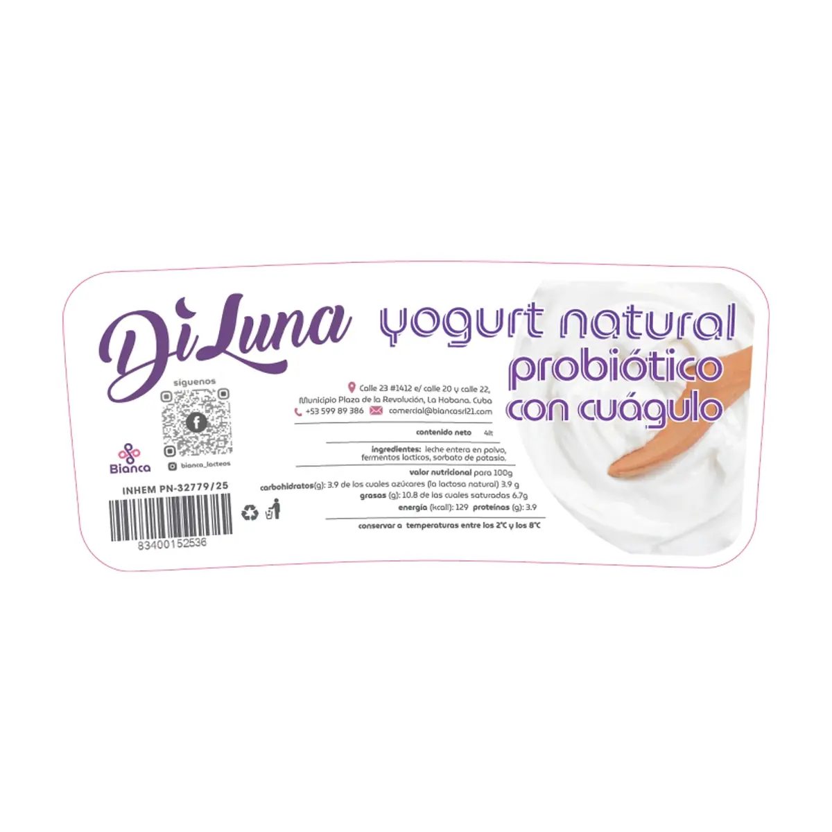 Yogur natural probiótico con coágulo DiLuna (4 L) - Thumbnail 2