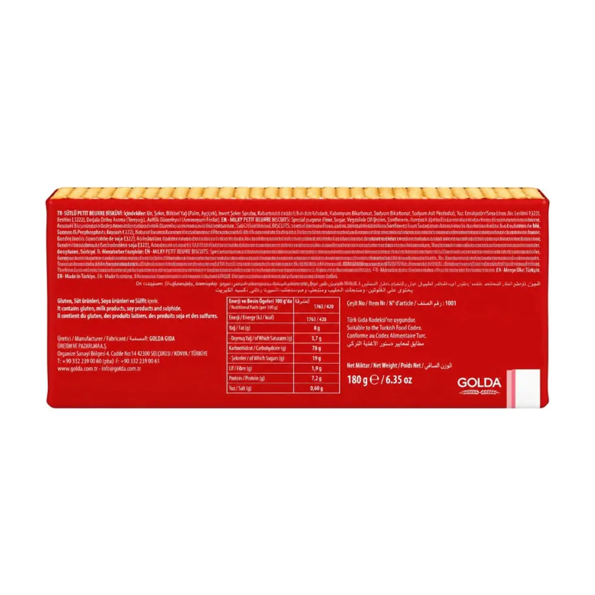 Galletas lechosas Petit Beurre Golda (8 x 180 g / 6.34 oz) - Thumbnail 2