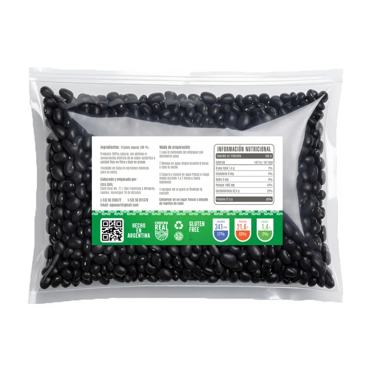 Frijoles negros Cosecha Real (5 x 1 kg / 2.2 lb) - Thumbnail 2