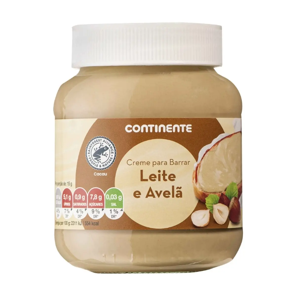 Crema para untar Duo de leche y avellana Continente (400 g / 14.11 oz)