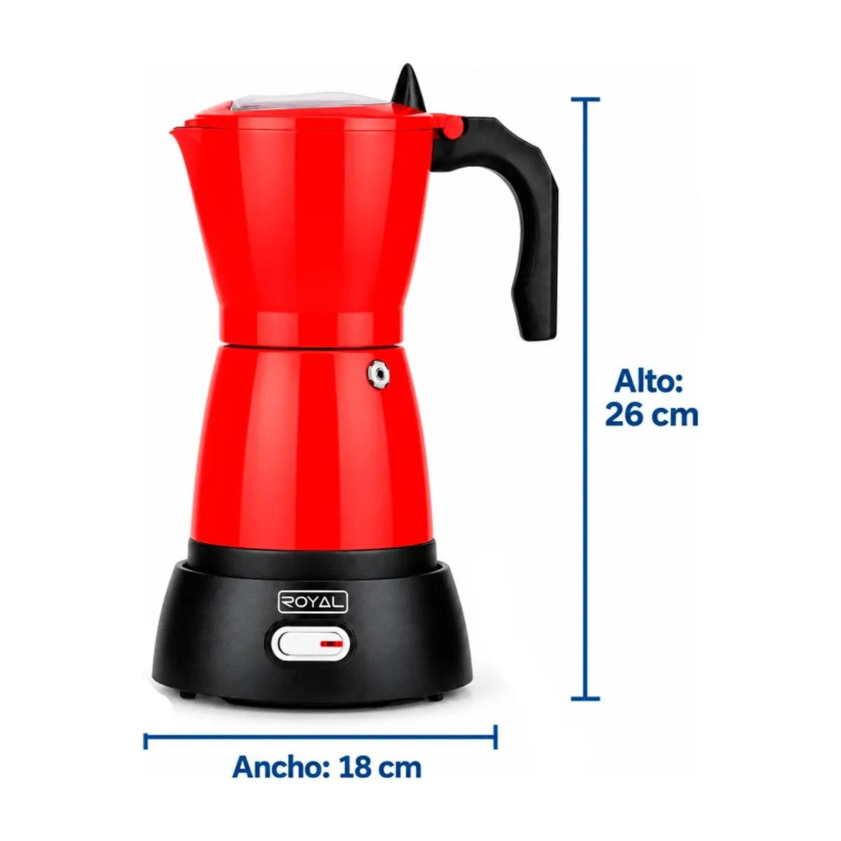 Cafetera eléctrica de 6 tazas color rojo Royal RCE1709 - Thumbnail 2