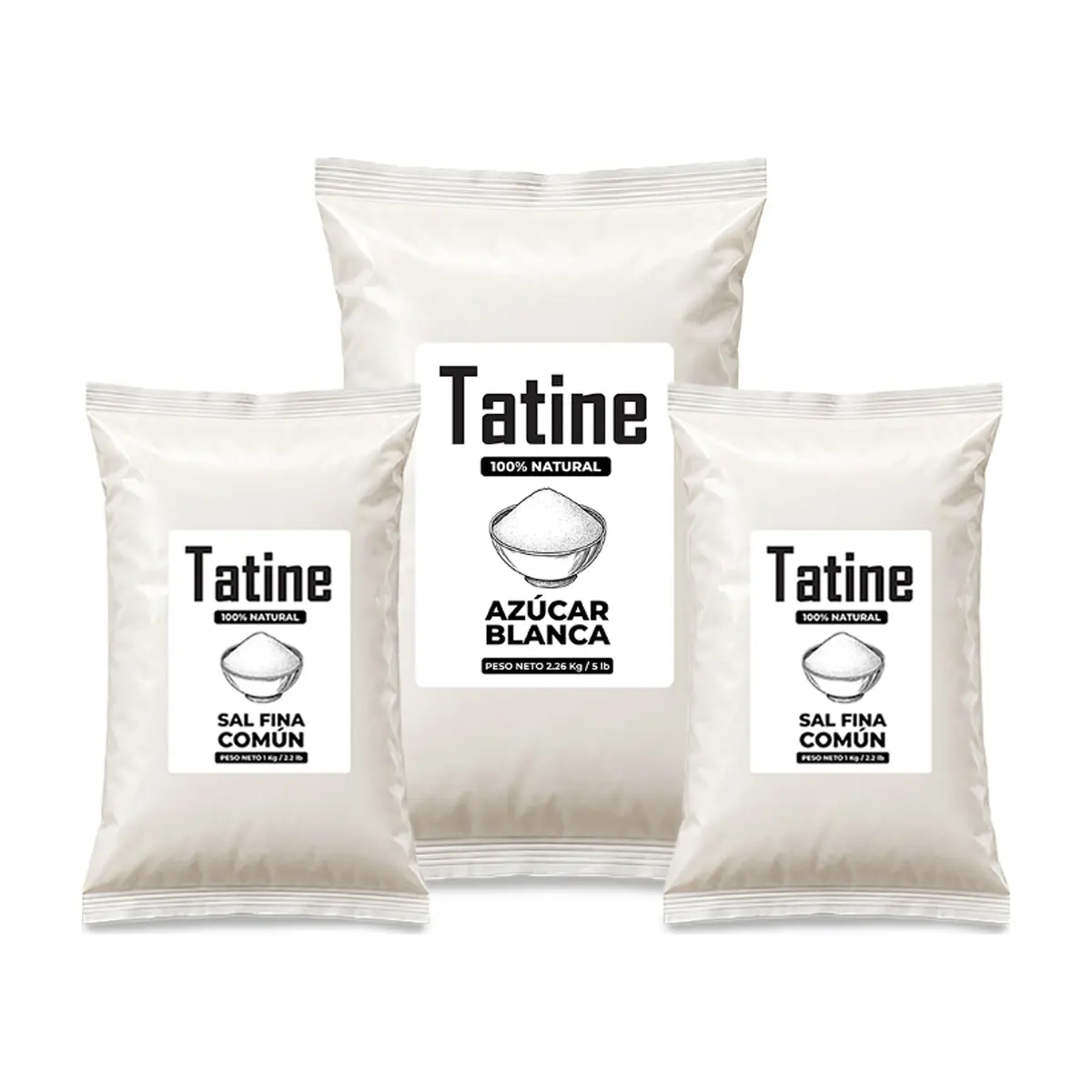 Combo dulce y salado Tatine #6: Sal fina común Tatine + Azúcar blanca Tatine