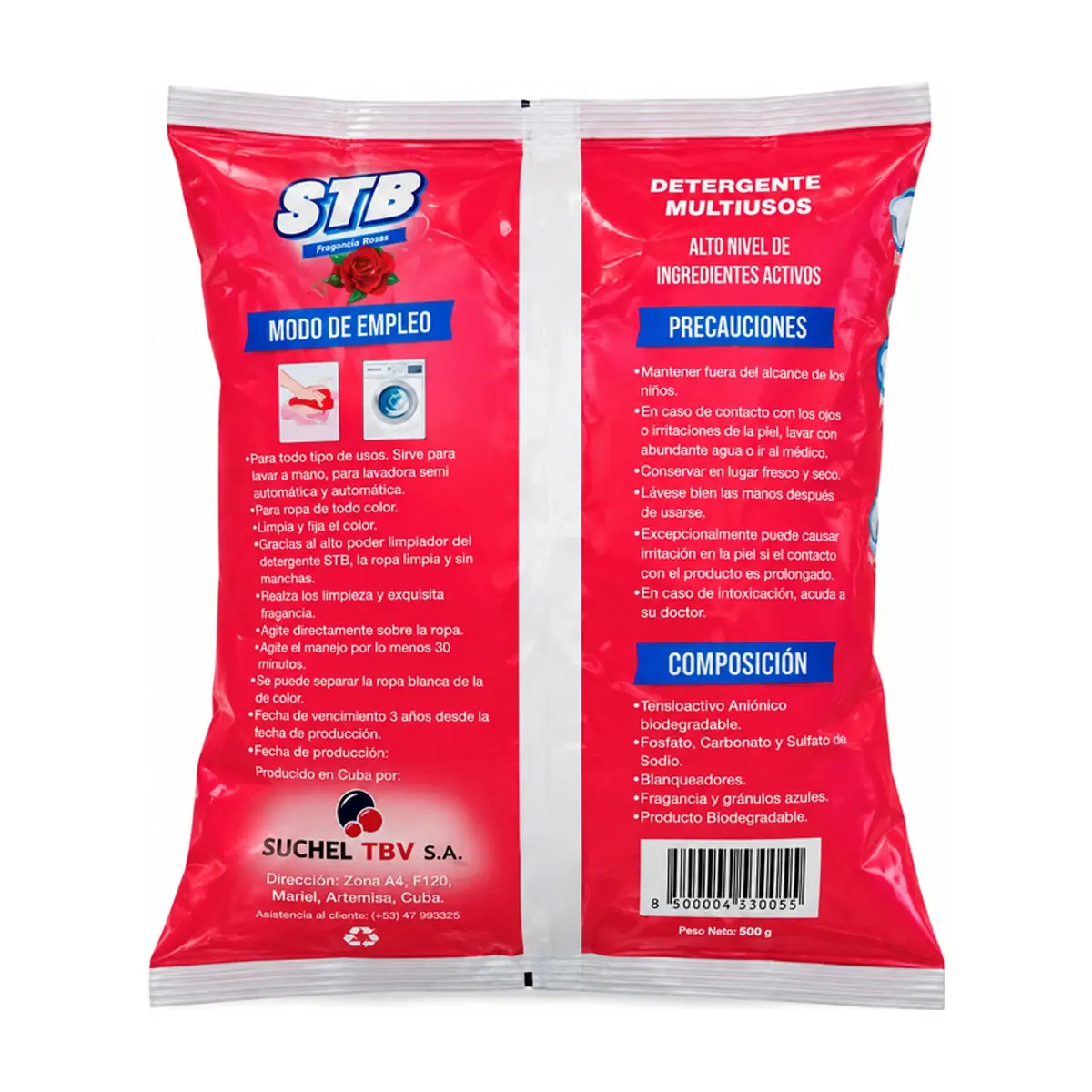Detergente en polvo multiusos fragancia rosas STB (3 x 500 g / 1.1 lb) - Thumbnail 2