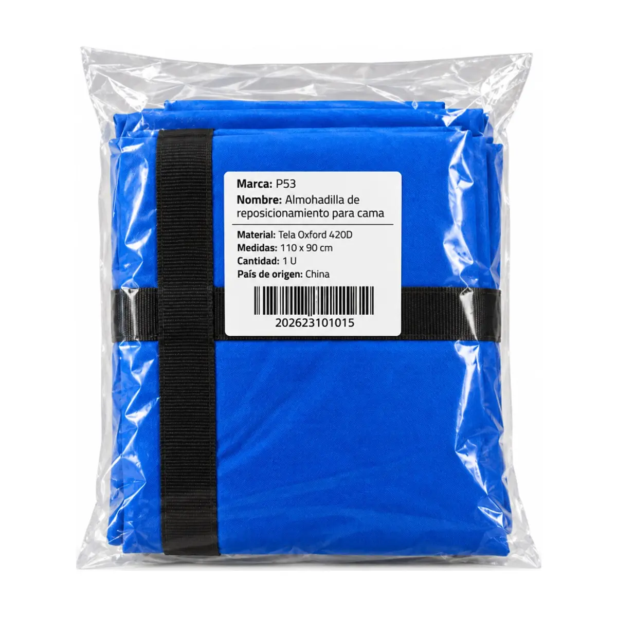 Almohadilla de reposicionamiento para cama con asas de tela Oxford 420D color azul P53 (1 U) - Miniatura 3